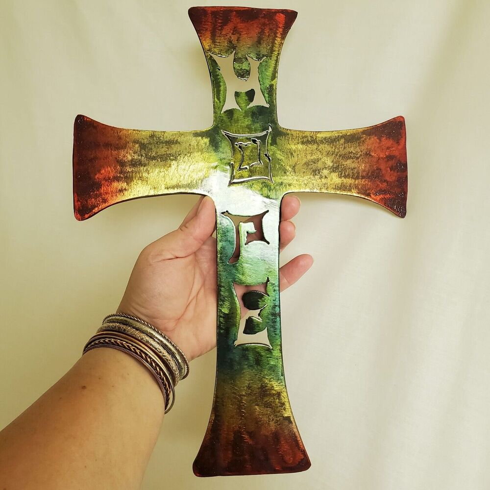 Celtic Ornamental Cross "HOPE" Metal Wall Art Hand Crafted Laser Cut 14" x 10"